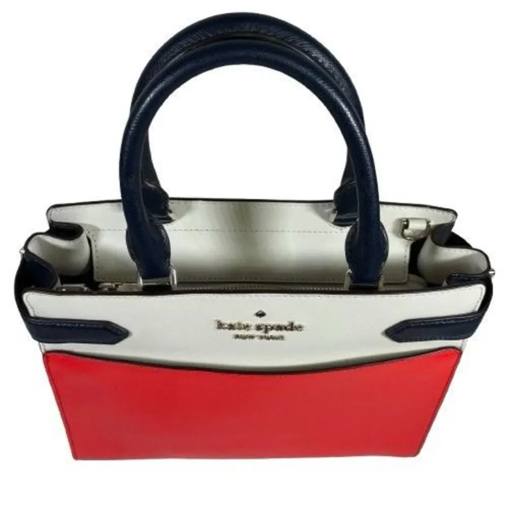 Kate Spade Staci Cameron Leather Satchel Crossbody Patriotic Summer 4th of July